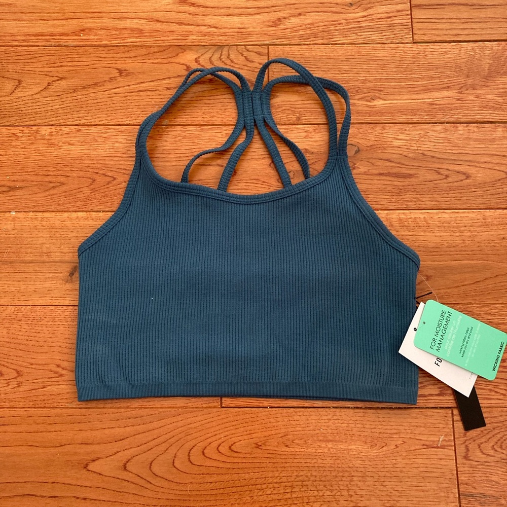 Forever 21 ribbed crossback caged size small sports bra